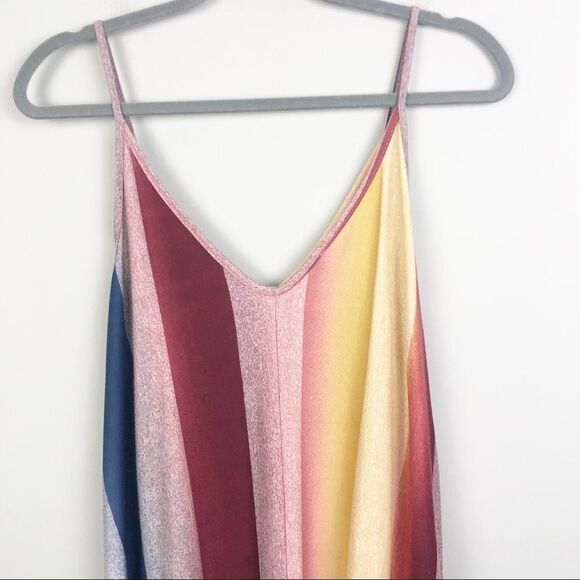 WHITE BIRCH | Vertical Stripe Multicolor Maxi Dress Boutique Medium - Picture 7 of 7